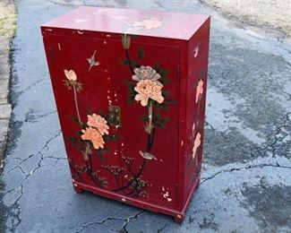 66. Painted Floral Cabinet