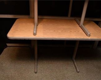 75. Metal Table with Faux Wood Top