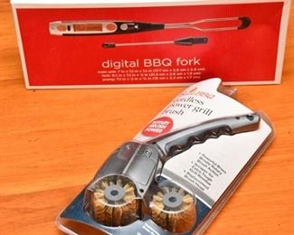 76. Digital BBQ Fork and Cordless Grill Brush