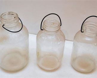 105. Trio of Glass Jars with Handles