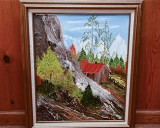 110. Oil on Canvas Landscape in Frame