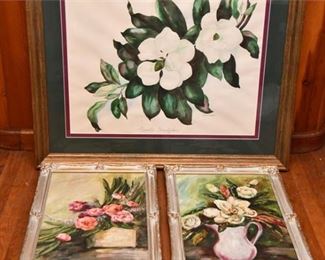 118. Three 3 Prints of Flowers