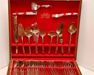 122. Thai Nickel Bronzeware Flatware Set