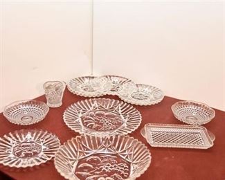 131. Ten 10 Pressed and Cut Glass Plates
