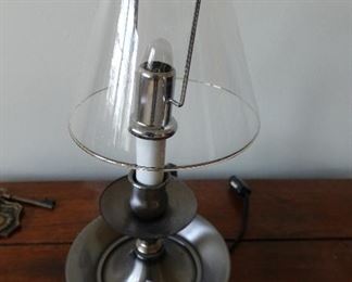 #114 - Lamp $15, Dishes $4 Each, Vintage Hotel Key $10
