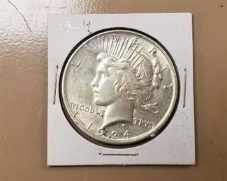 several silver dollars