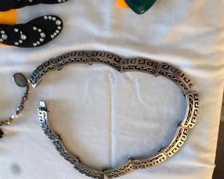 sterling chunky vintage mexico necklace]