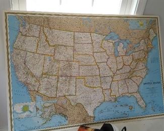 Large Mounted USA map