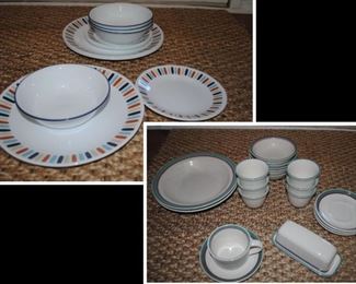 Setting fro 4 Corelle Dishes, Pfaltzgraff Accent pieces