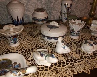 Huge collection of Elizabeth Arden treasures of Egypt ceramic figures 