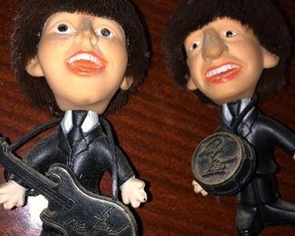 Pair Beatles figures
