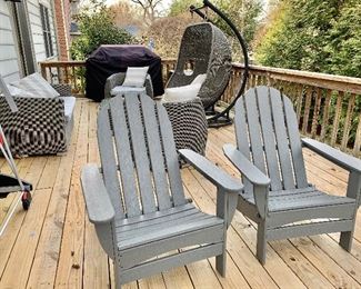 4 Polychrome Adirondack chairs available