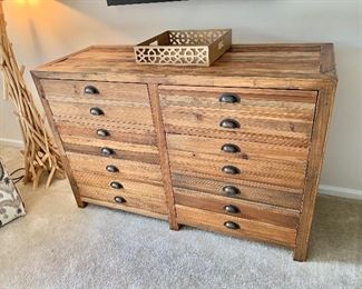 Reclaimed wood 'map chest' dresser