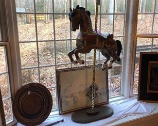 Ornate hand painted carousel horse
