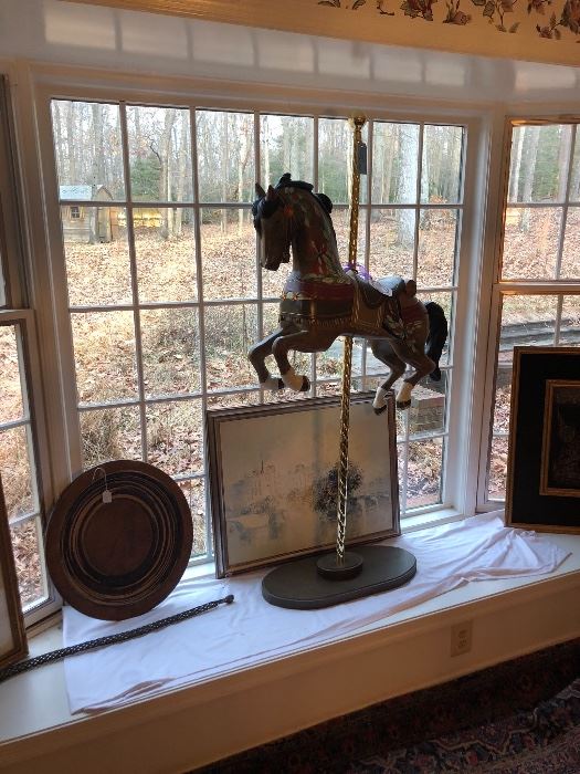 Ornate hand painted carousel horse