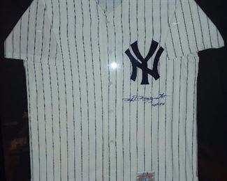 NY Yankees Phil Rizzuto Autographed Framed Jersey