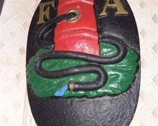 Firemen Cast Iron Wall Plaque