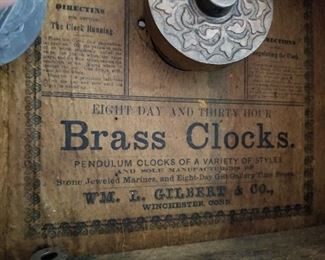 Pic of inside of clock Lot # 8 (Previous Pic)  WM Gilbert & Co. Clock