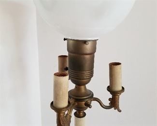 Picture of the lamp from LOT # 14 Antique Floor Lamp without the shade.