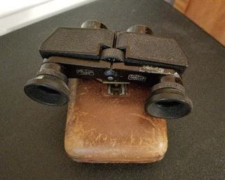 Top view of previous picture of Carl Zeiss Jena Binoculars with case