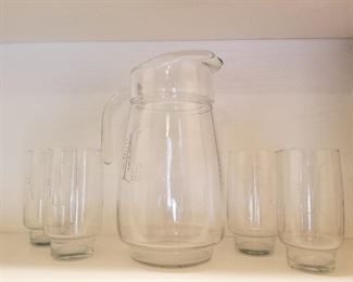 Lot # 53 - $12 Clear glass pitcher and 4 glasses