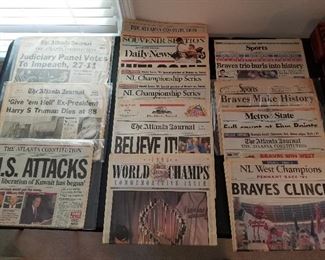 Lot # 99 - $50  Seventeen pieces of Vintage Newspapers (Average $3 per newspaper)