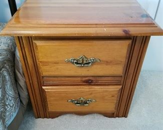 Lot  # 120 - $65  SET OF TWO Night Stands (Matches previous picture but this one has slight ding marks on edge)
