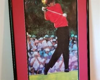 Lot # 150 - $23  Picture of Tiger Woods 25" wide x 37" length 