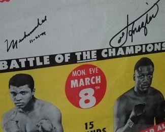 Close up of signatures of Muhammad ALI & Joe Frazier from LOT # 153 