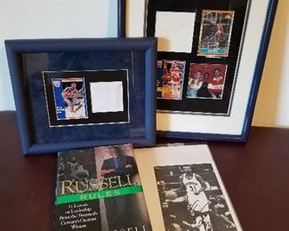 Lot # 174 - $ 125 Photos Spud Webb (Atlanta Hawks) & Kenny Anderson Autographs and Book by Bill Russell Autographed 