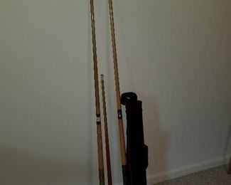 Lot # 178 - $ 30  TWO Pool Sticks & Case Carrier