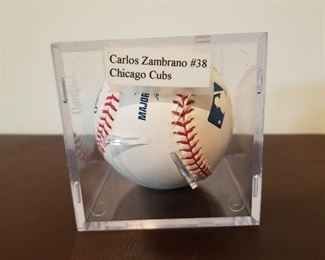 Lot # 200 - $15  Carlos Zambrano #38 Autographed baseball