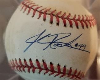 Lot # 202  $40 John Rocker Autographed Official MLB Baseball Atlanta Braves 