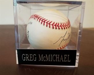 Lot # 212 - $20  Autographed Greg McMichael Baseball