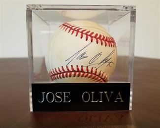 Lot # 215 - $20  Autographed Jose Oliva Baseball