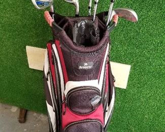 Lot # 241 - $30  Seven Golf Clubs (Carry bag is very used)