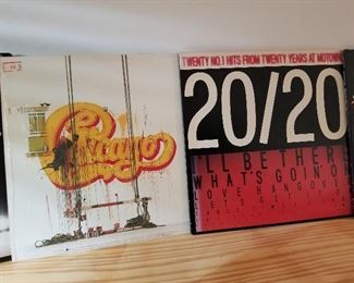Close up view of Albums Chicago & 20/20 Motown from Lot # 129