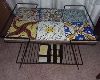 Vintage Mid-Century Modern Tile Top Table