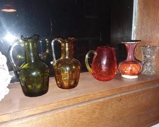 Crackled Pilgrim Glass Mini-Pitchers