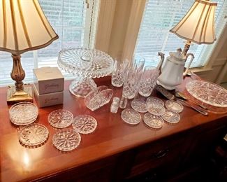 Gorham Crystal , Water Glasses,  Vintage Crystal Cake Plates