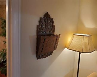 Wall mounted mail rack. Antique