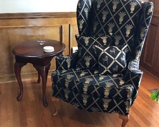 Pair of Wingback Chairs and Side Table