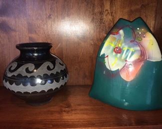 Mexican pot and neat pottery vase
