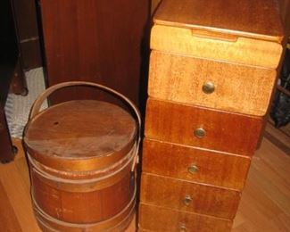 sewing chest and bucket