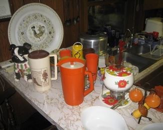 vintage kitchenware in 2 full kitchens