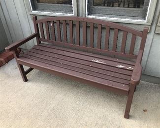 Outdoor wood bench 