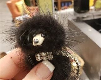 cute black poodles 1950s clasp