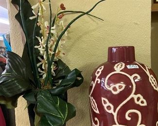 Decorative floral arrangement and vase 
