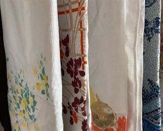 Vintage table cloths and textiles 
