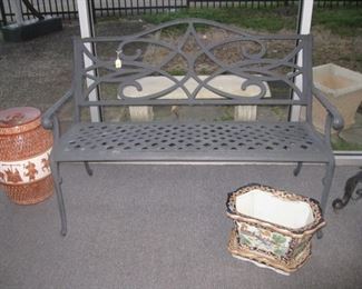 cast aluminum garden bench
